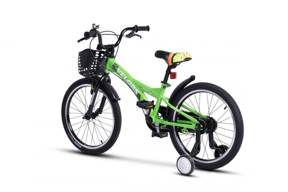Bicicleta pentru copii Velors V1801A Verde, roti 18 inch, varsta 5-7 ani, inaltime utilizator 110-125 cm, greutate suportata 80 kg - 1