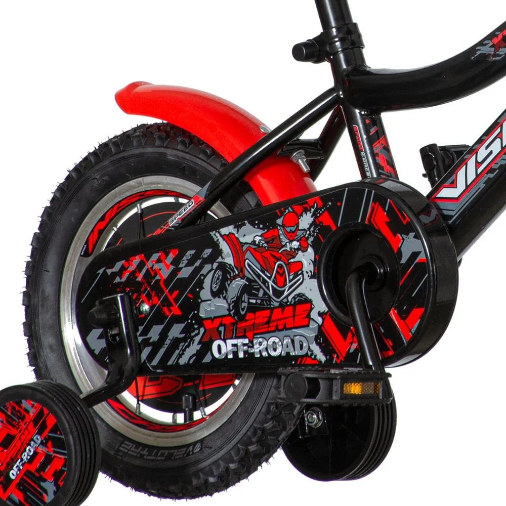 Bicicleta pentru copii Visitor Xtreme Kids, roti 12 inch, roti ajutatoare, cadru otel 8 inch - 4