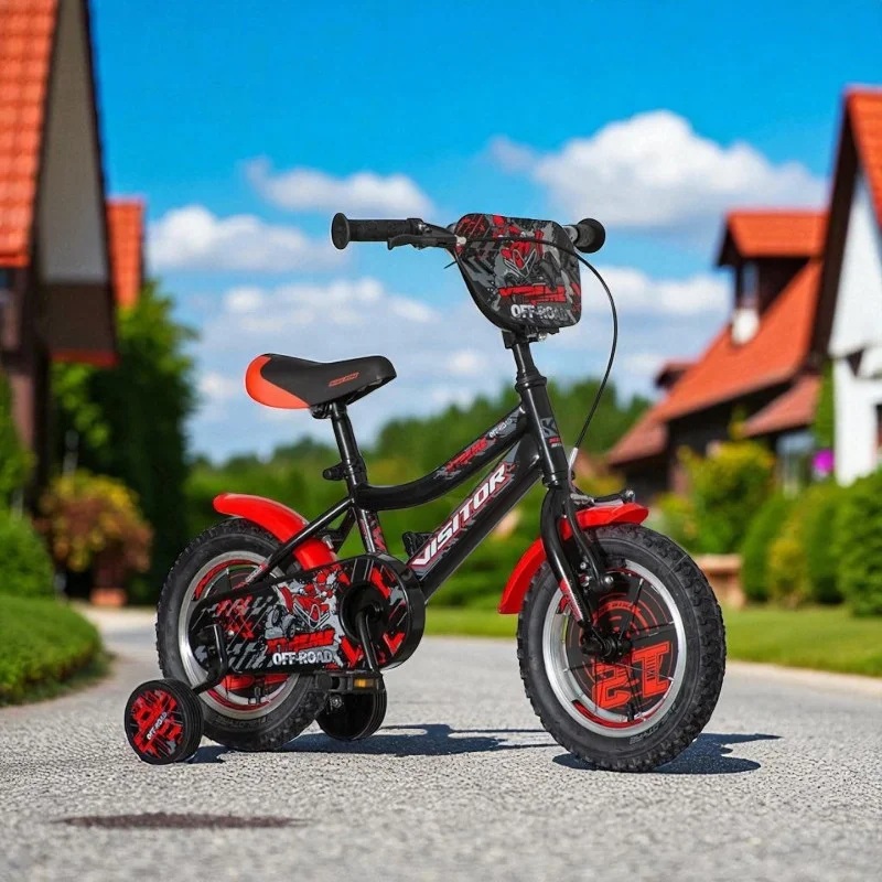 Bicicleta pentru copii Visitor Xtreme Kids, roti 12 inch, roti ajutatoare, cadru otel 8 inch - 6