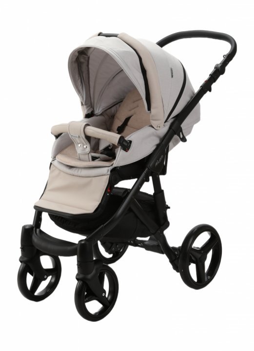 Carucior 3 in 1 pentru copii Adamex Barletta LinenEcoleather PS27 Atacama Sand, cu copertina reglabila, manere de transport, spatar reglabil, omologat R129 - 1 | YEO