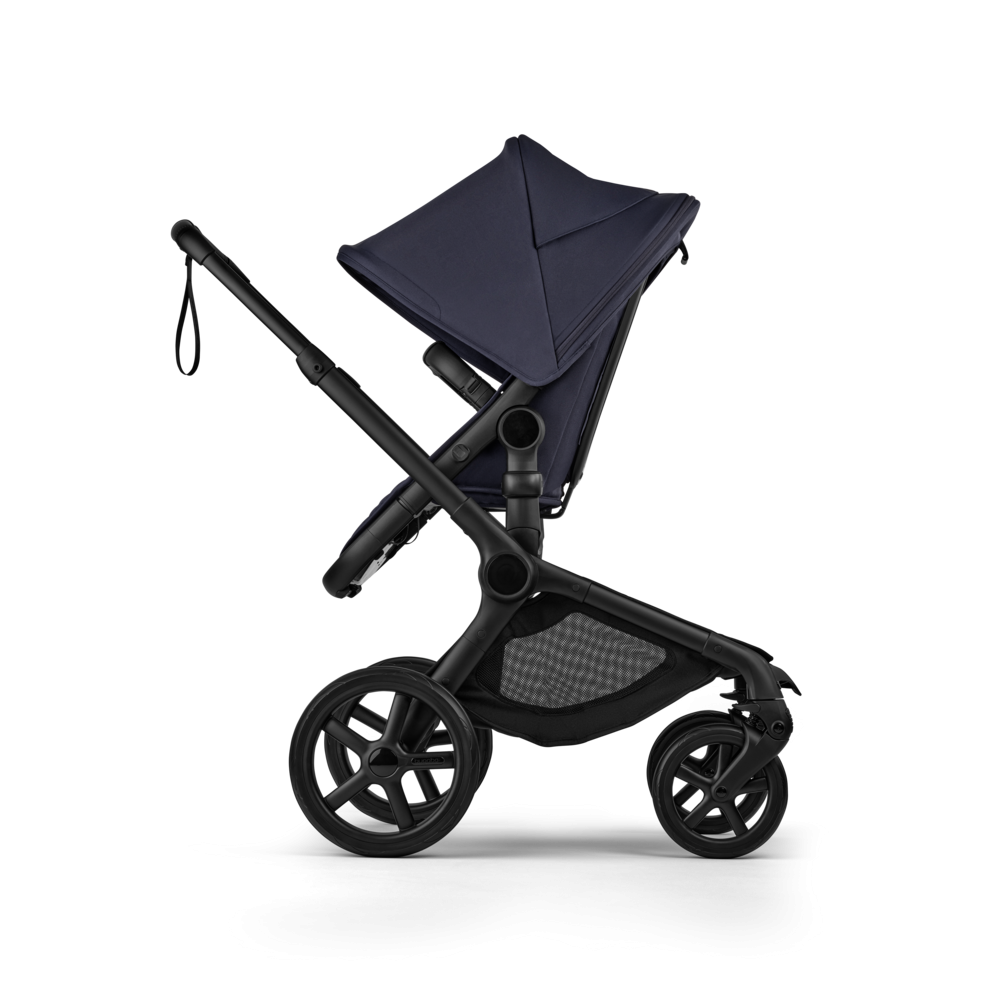 Carucior 2 in 1 Bugaboo Fox 5 Renew Black Deep Indigo cu maner reglabil, reversibil, suspensii, cadru din aluminiu - 4