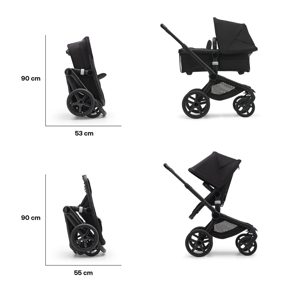 Carucior 2 in 1 Bugaboo Fox 5 Renew Black Heritage Black cu maner reglabil, reversibil, suspensii, cadru din aluminiu - 8