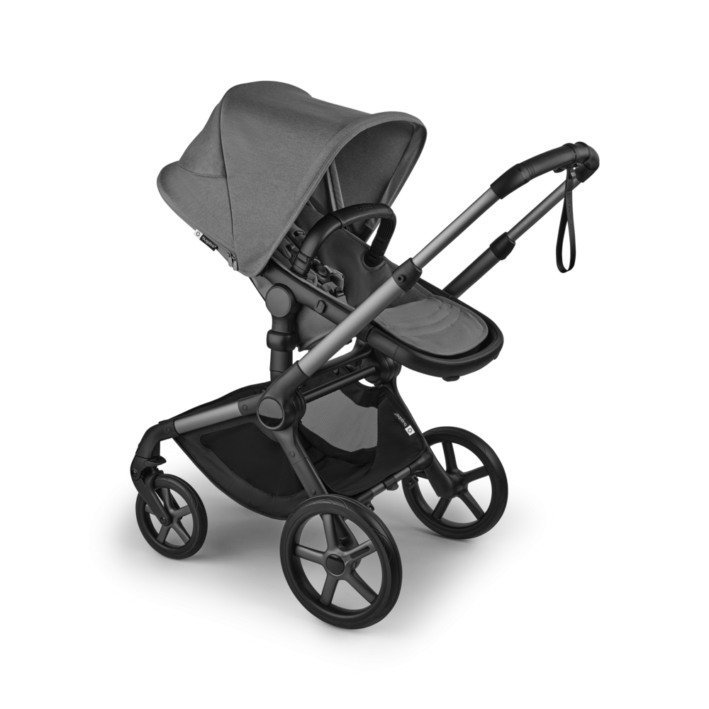 Carucior 2 in 1 Bugaboo Fox 5 Renew Graphite Moon Grey cu maner reglabil, reversibil, suspensii, cadru din aluminiu - 1