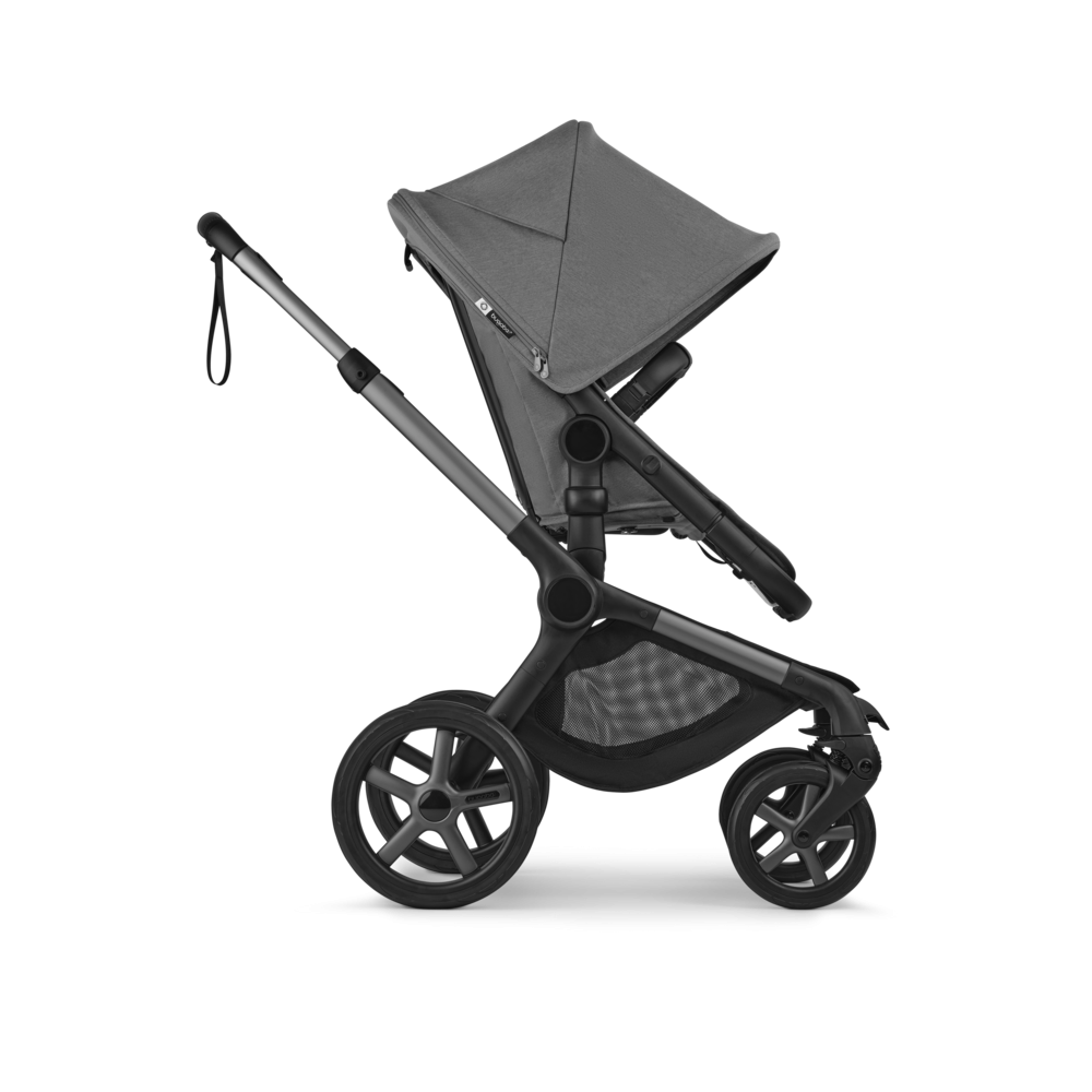 Carucior 2 in 1 Bugaboo Fox 5 Renew Graphite Moon Grey cu maner reglabil, reversibil, suspensii, cadru din aluminiu - 4