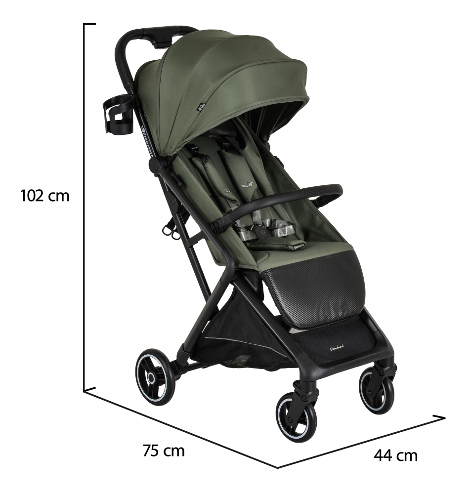Carucior sport Cangaroo Airwalk Deep Green compatibil cabina avion,Pliere automata ultracompacta,Copertina XXL protectie UVUPF 50+ si ventilatie,Suspensii,Spatar reglabil cu pozitie de somn,Centura de siguranta,Suport pahar