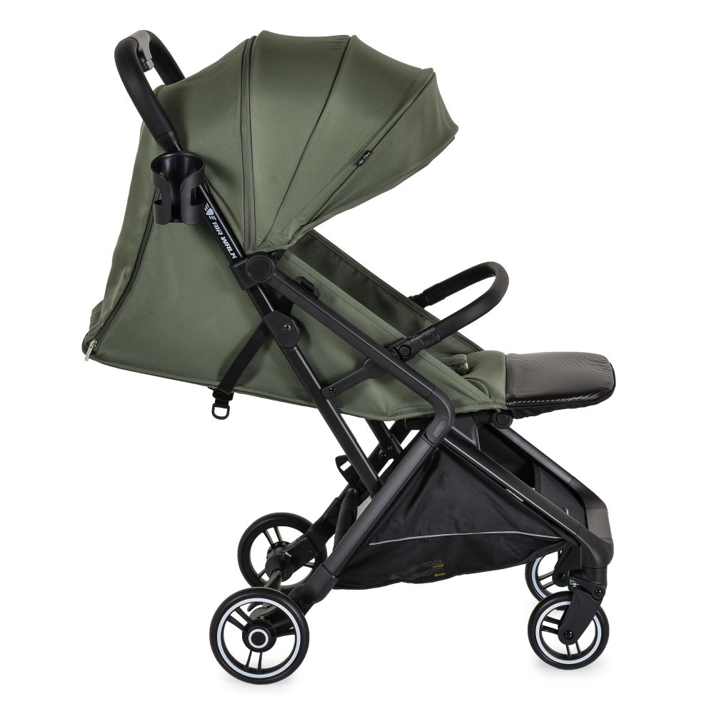 Carucior sport Cangaroo Airwalk Deep Green compatibil cabina avion,Pliere automata ultracompacta,Copertina XXL protectie UVUPF 50+ si ventilatie,Suspensii,Spatar reglabil cu pozitie de somn,Centura de siguranta,Suport pahar - 1