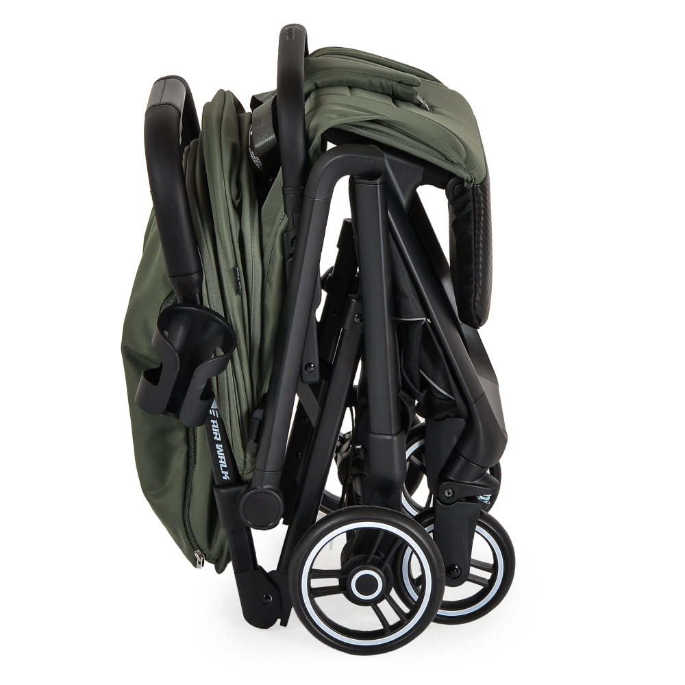 Carucior sport Cangaroo Airwalk Deep Green compatibil cabina avion,Pliere automata ultracompacta,Copertina XXL protectie UVUPF 50+ si ventilatie,Suspensii,Spatar reglabil cu pozitie de somn,Centura de siguranta,Suport pahar - 2