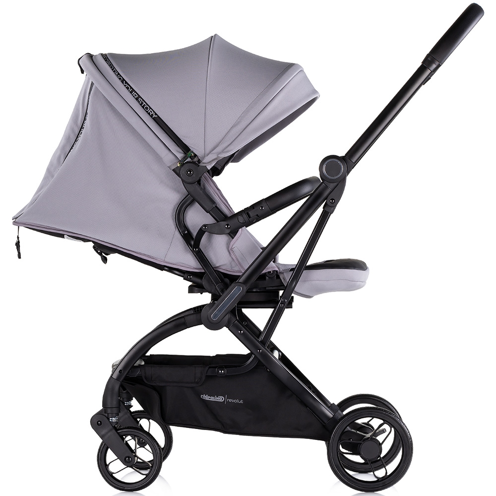 Carucior sport Chipolino Revolut Cloud Grey cu sezut rotativ, varsta 0+, greutate admisa 22 kg, spatar reglabil, bara de siguranta detasabila si roti cu suspensii - 3
