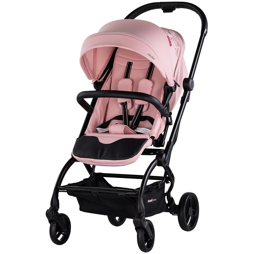 Carucior sport Chipolino Revolut Pink Marshmallow cu sezut rotativ, varsta 0+, greutate admisa 22 kg, spatar reglabil, bara de siguranta detasabila si roti cu suspensii