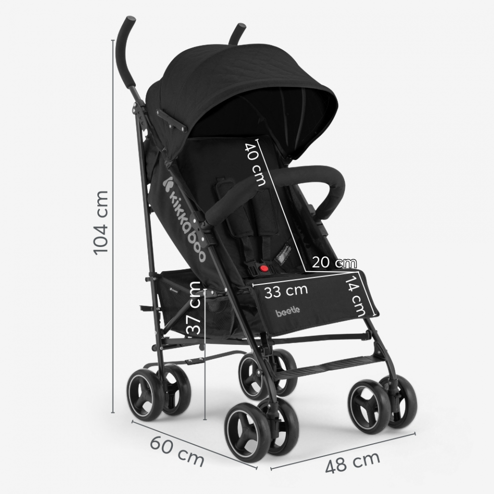 Carucior sport pentru copii KikkaBoo Beetle Grey cu Spatar reglabil,Bara de protectie detasabila,Pliere tip umbrela si greutate redusa ,Copertina reglabila cu plasa de ventilatie,Roti pivotante detasabile,Pana la 22kg - 9