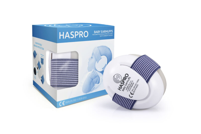 Casti antifonice Haspro Blue anulare zgomot pentru sugari si copii mici