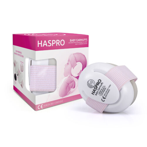 Casti antifonice Haspro Pink anulare zgomot pentru sugari si copii mici