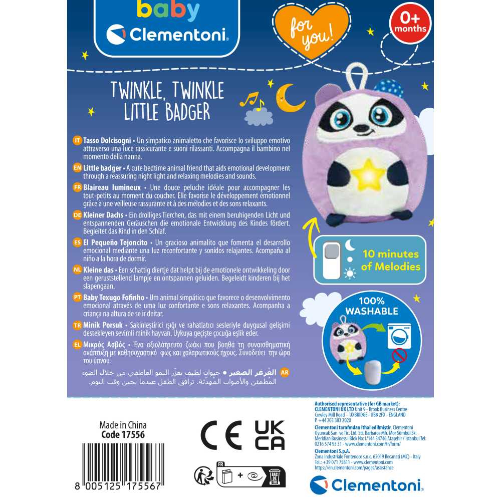 Jucarie bursuc de plus cu lumina de noapte si sunete Clementoni - 4
