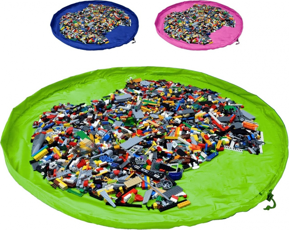 Covoras de joaca si saculet de jucarii 2 in 1, Verde - 3