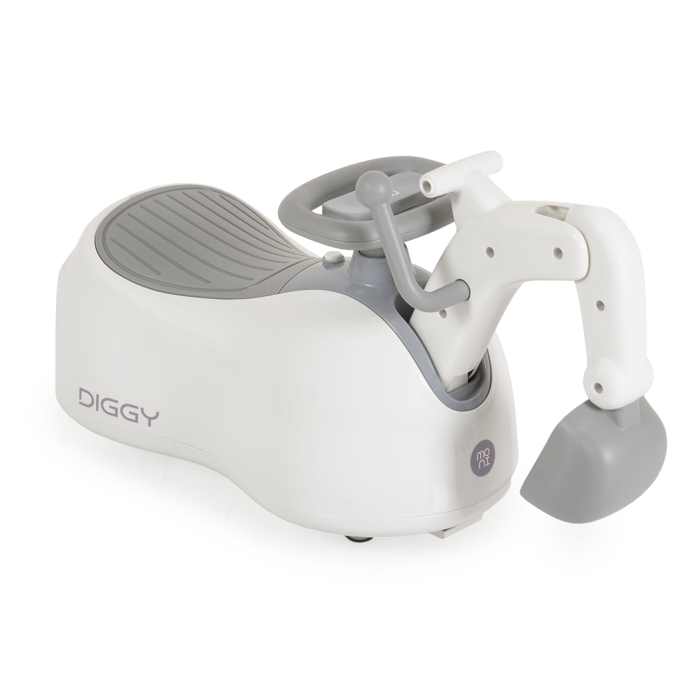 Excavator fara pedale Moni Diggy Grey tranformabil 4in1 cu Cupa mobila,Baza detasabila si transformare in balansoar,Olita incorporata,Sezut confortabil,Efecte muzicale si lumini,Recomandat de la 12luni,Greutate admisa 25kg - 4