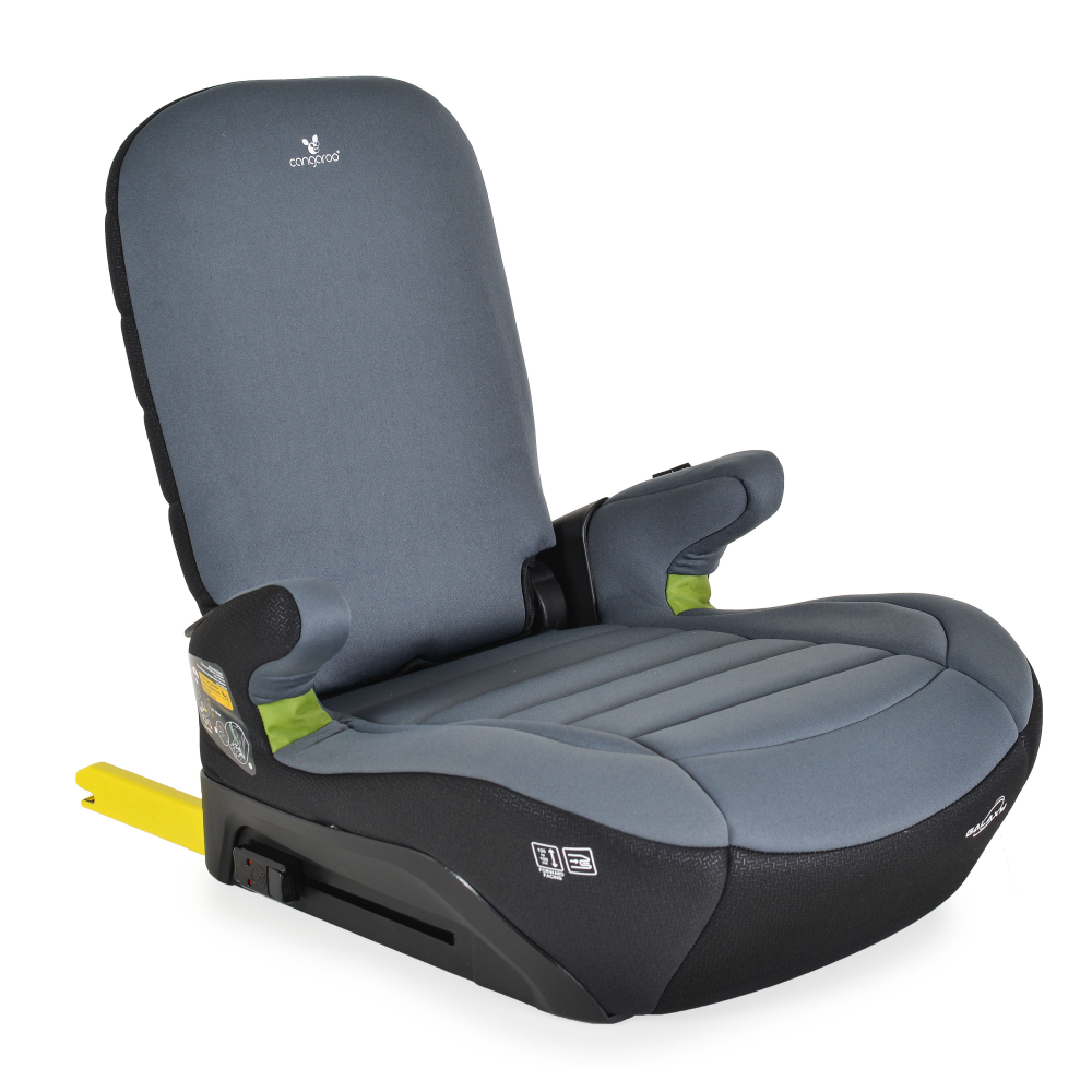 Inaltator auto Cangaroo Space Gray 125-150 cm cu spatar rabatabil,Fixare cu ISOFIX,Certificare I-Size R-129,Husa detasabila,Cotiere - 4