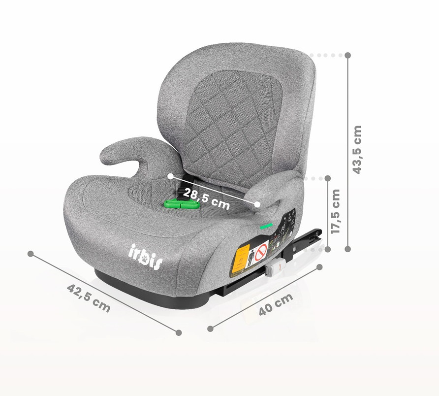 Inaltator auto copii Caretero Irbis I-Size Pink 125-150 cm, Fixare cu isofix, Centura de ghidaj, Spatar reglabil si detasabil, Husa lavabila, Cotiere, Omologat R129