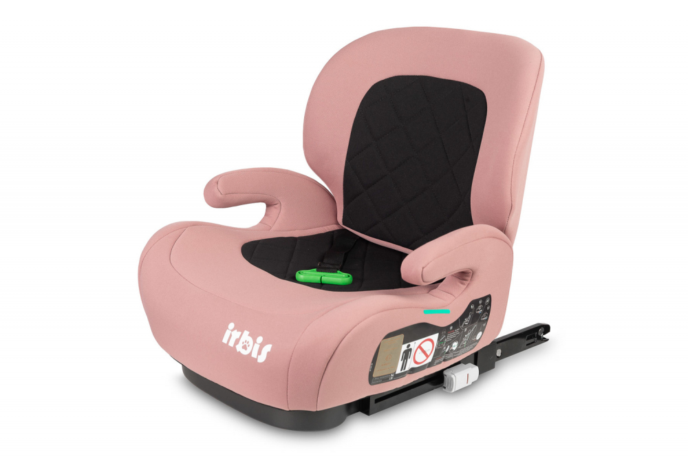 Inaltator auto copii Caretero Irbis I-Size Pink 125-150 cm, Fixare cu isofix, Centura de ghidaj, Spatar reglabil si detasabil, Husa lavabila, Cotiere, Omologat R129 - 4