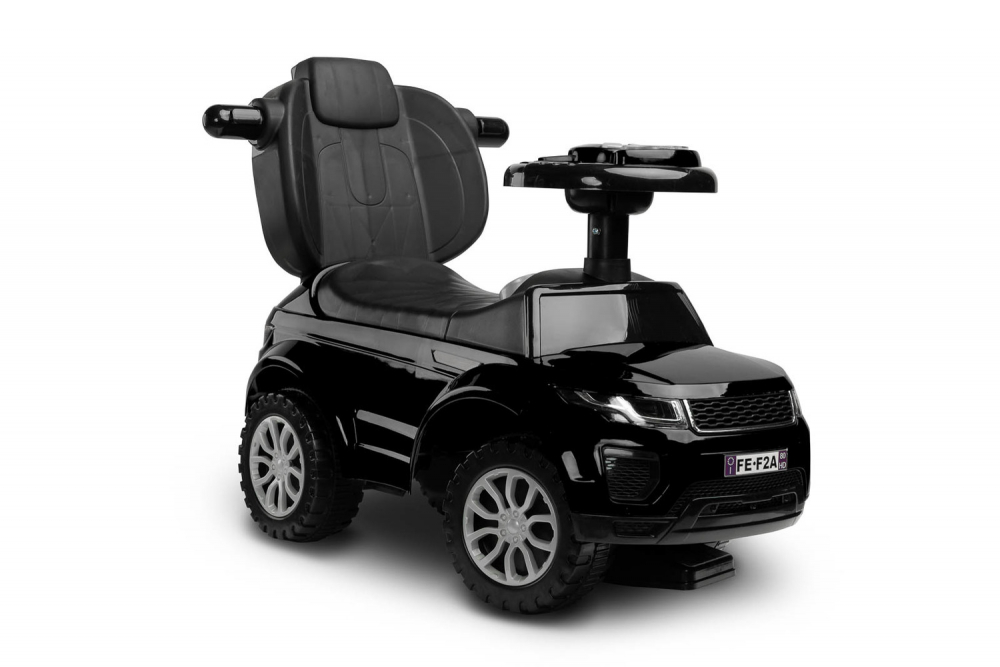 Masinuta Ride On fara pedale 3in1 Toyz Sport Car Black cu maner parental,Bara de protectie detasabila,Volan cu sunete si lumini,Spatiu de depozitare,Sistem antirasturnare,Spatar inalt,Siport picioare,Recomandata de la 12 luni - 6