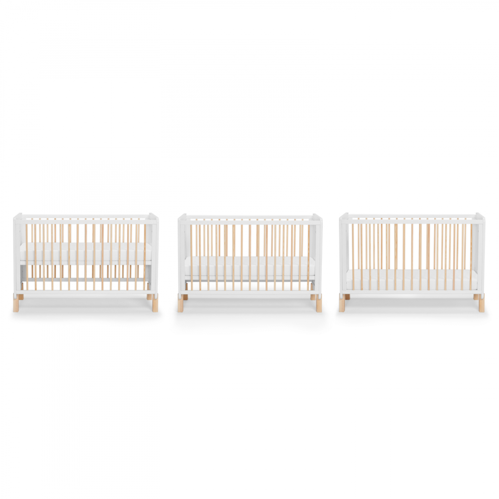 Patut pentru copii Kinderkraft Nico 120x60 cm din lemn, transformabil, somiera reglabila - 2
