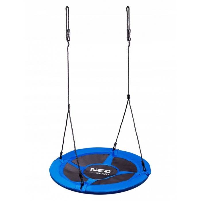Leagan tip cuib pentru copii Neo-Sport Albastru XXL, 100 cm, material impermeabil, cadru din otel, greutate suportata 150 kg