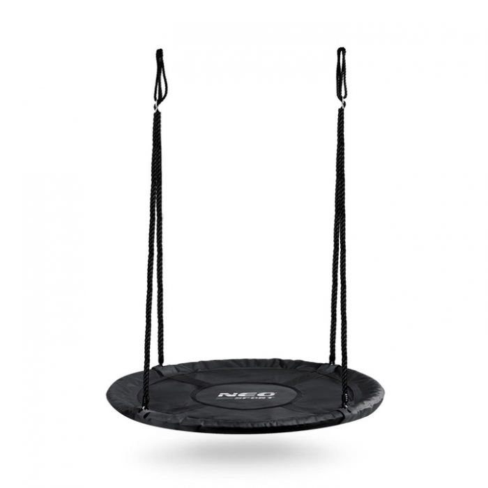 Leagan tip cuib pentru copii Neo-Sport Negru XXL, 100 cm, material impermeabil, cadru din otel, greutate suportata 150 kg