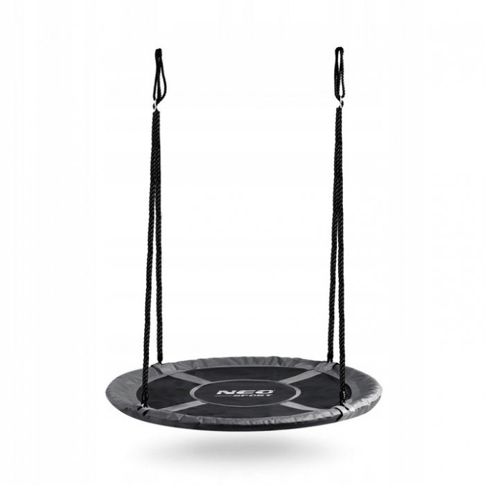 Leagan tip cuib pentru copii Neo-Sport 110311 Gri XXL, 110 cm, material impermeabil, cadru din otel, greutate suportata 150 kg