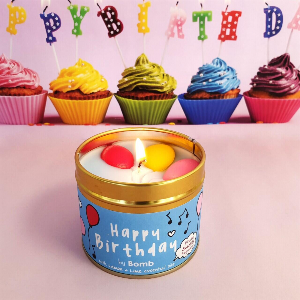 Lumanare parfumata 180g Happy Birthday Cutie metalica Bomb Cosmetics - 2