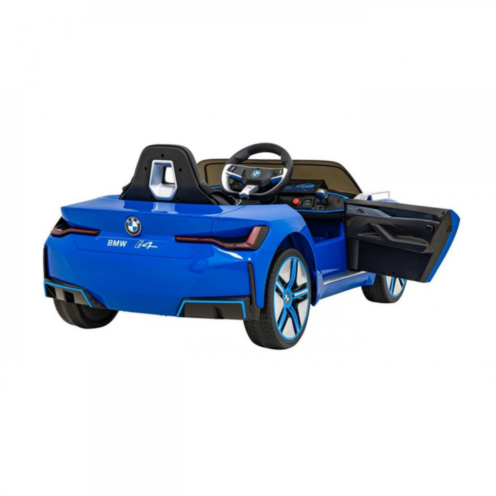 Masinuta electrica pentru copii Novokids BMW I4 cu telecomanda, roti din cauciuc EVA, max 30 kg , usi cu deschidere , 3 viteze, Albastru - 4