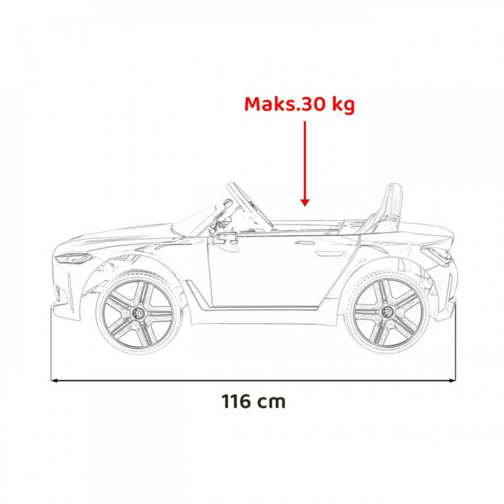 Masinuta electrica pentru copii Novokids BMW I4 cu telecomanda, roti din cauciuc EVA, max 30 kg , usi cu deschidere , 3 viteze, Rosu - 3