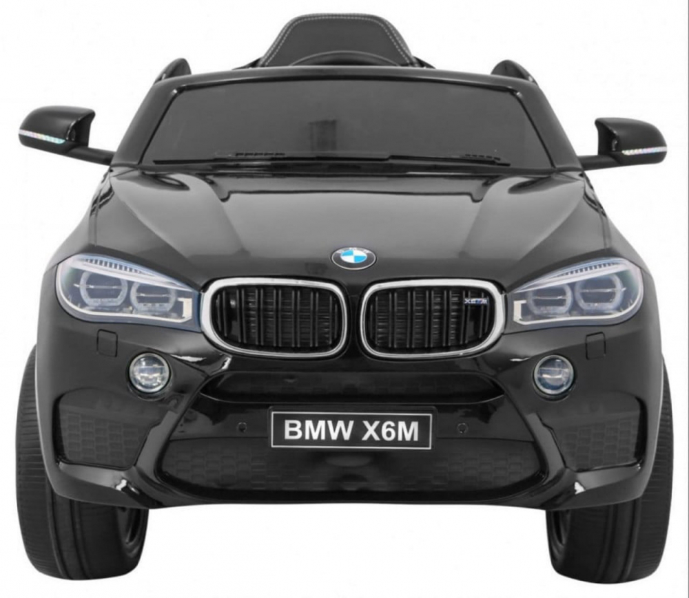 Masinuta electrica pentru copii Novokids BMW X6 M, roti din cauciuc EVA, max 30 kg , usi cu deschidere , baterie 12V, 2 viteze, 2 motoare 390 W, Negru - 1