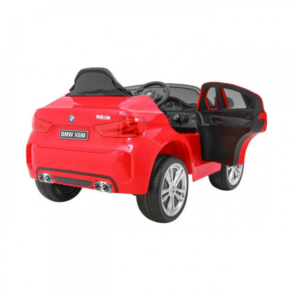 Masinuta electrica pentru copii Novokids BMW X6 M, roti din cauciuc EVA, max 30 kg , usi cu deschidere , baterie 12V, 2 viteze, 2 motoare 390 W, Rosu - 1
