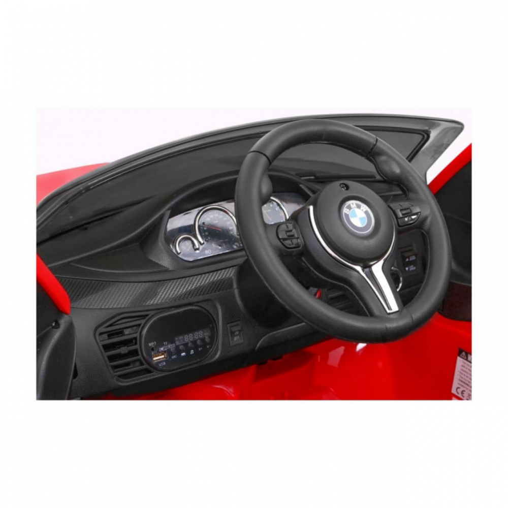 Masinuta electrica pentru copii Novokids BMW X6 M, roti din cauciuc EVA, max 30 kg , usi cu deschidere , baterie 12V, 2 viteze, 2 motoare 390 W, Rosu - 2