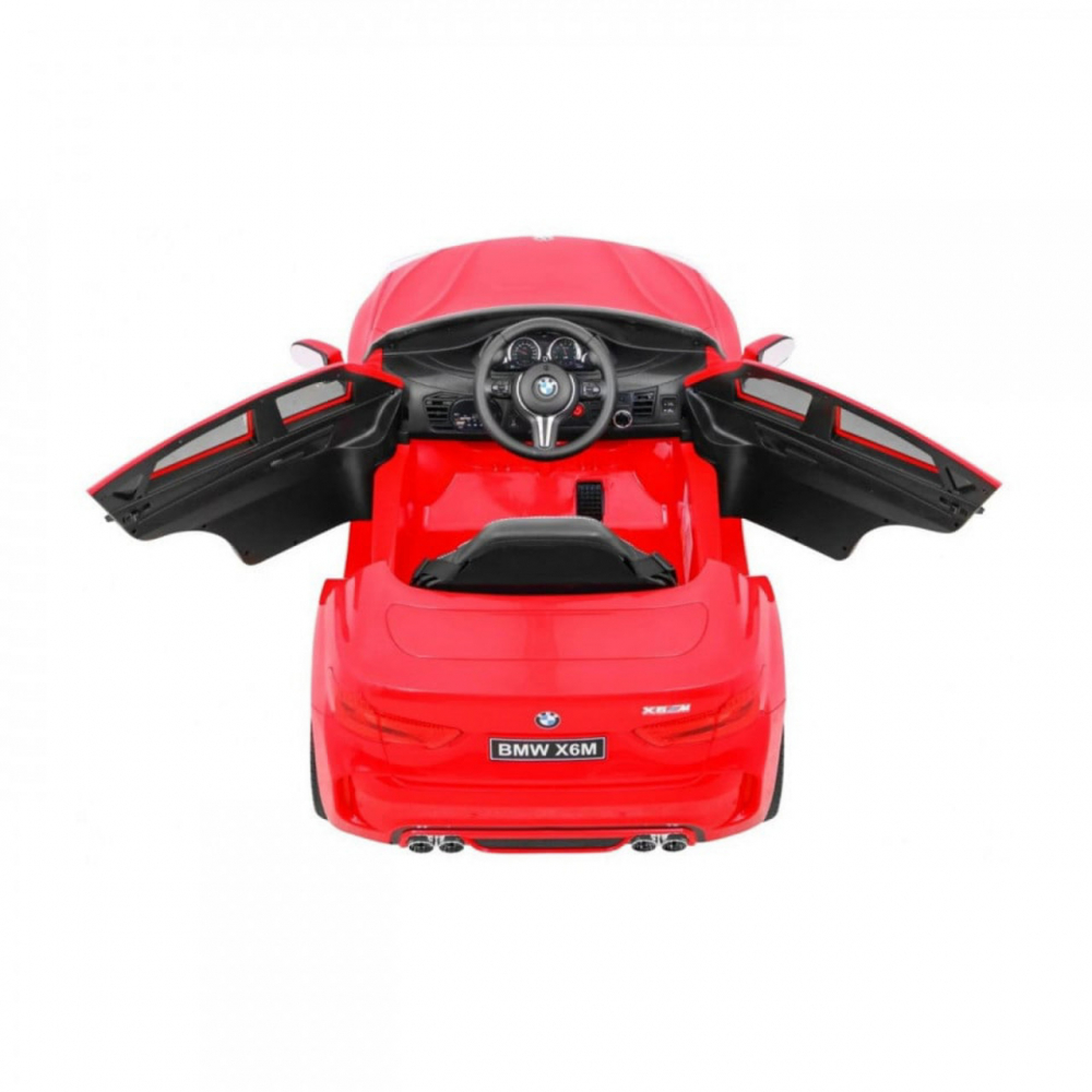 Masinuta electrica pentru copii Novokids BMW X6 M, roti din cauciuc EVA, max 30 kg , usi cu deschidere , baterie 12V, 2 viteze, 2 motoare 390 W, Rosu - 3