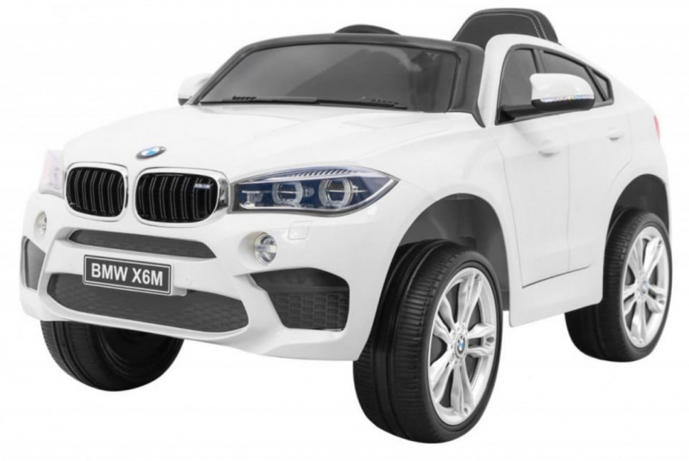 Masinuta electrica pentru copii Novokids BMW X6 M, roti din cauciuc EVA, max 30 kg , usi cu deschidere , baterie 12V, 2 viteze, 2 motoare 390 W, Alb - 2