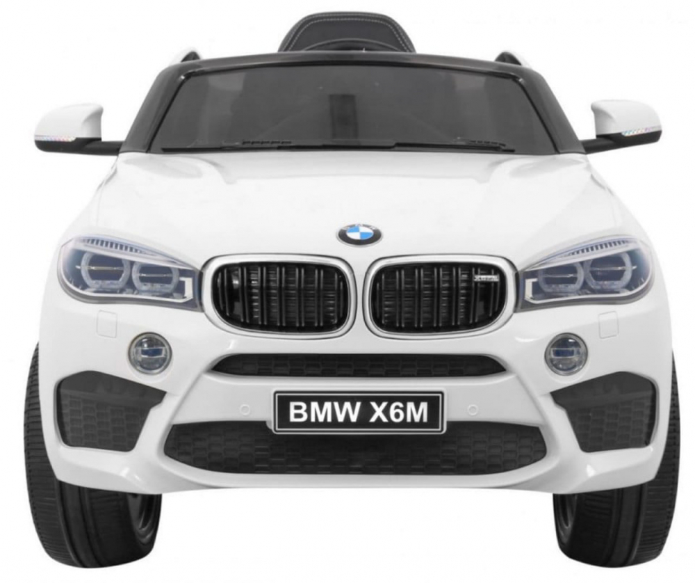 Masinuta electrica pentru copii Novokids BMW X6 M, roti din cauciuc EVA, max 30 kg , usi cu deschidere , baterie 12V, 2 viteze, 2 motoare 390 W, Alb - 1