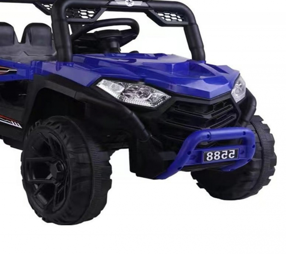 Masinuta electrica pentru copii Novokids Buggy Mini UTV cu faruri luminoase, telecomanda, 3-6 ani , max 30 kg, 3 viteze, model Offroad Albastru - 1