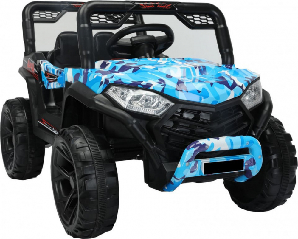 Masinuta electrica pentru copii Novokids Buggy Mini UTV cu faruri luminoase, telecomanda, 3-6 ani , max 30 kg, 3 viteze, Model Offroad Albastru Camuflaj - 2