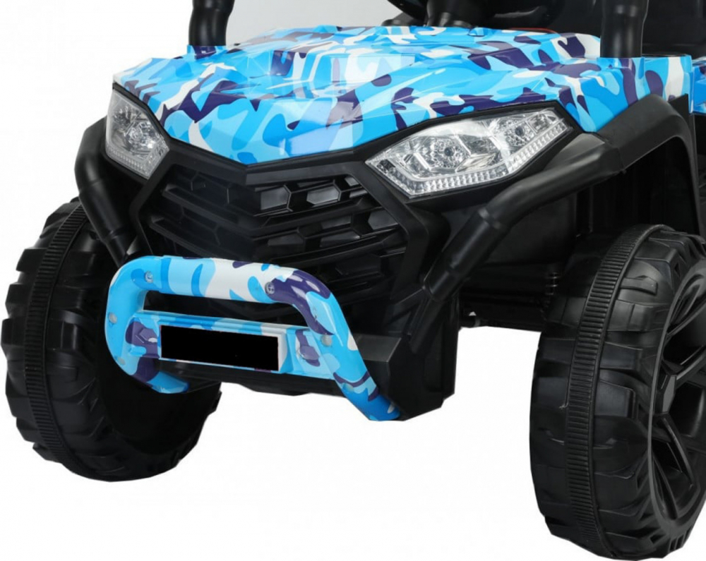 Masinuta electrica pentru copii Novokids Buggy Mini UTV cu faruri luminoase, telecomanda, 3-6 ani , max 30 kg, 3 viteze, Model Offroad Albastru Camuflaj - 1