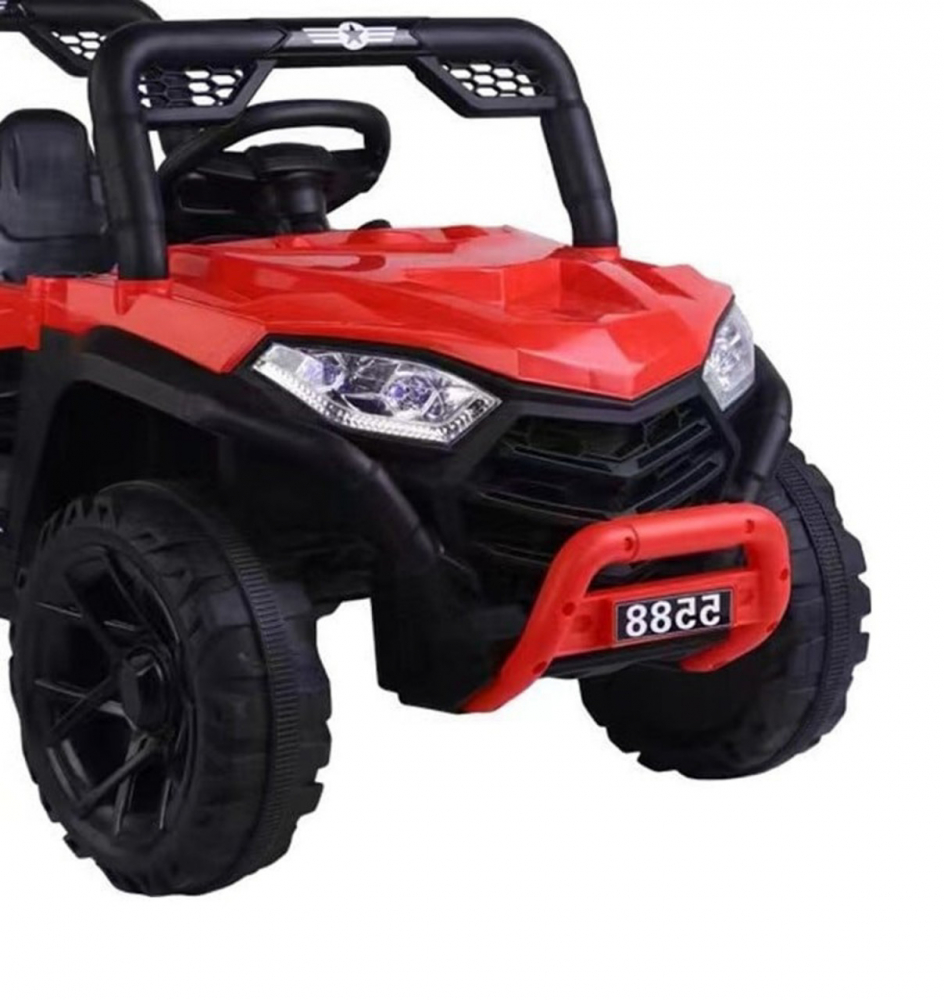 Masinuta electrica pentru copii Novokids Buggy Mini UTV cu faruri luminoase, telecomanda, 3-6 ani , max 30 kg, 3 viteze, Model Offroad Rosu - 1