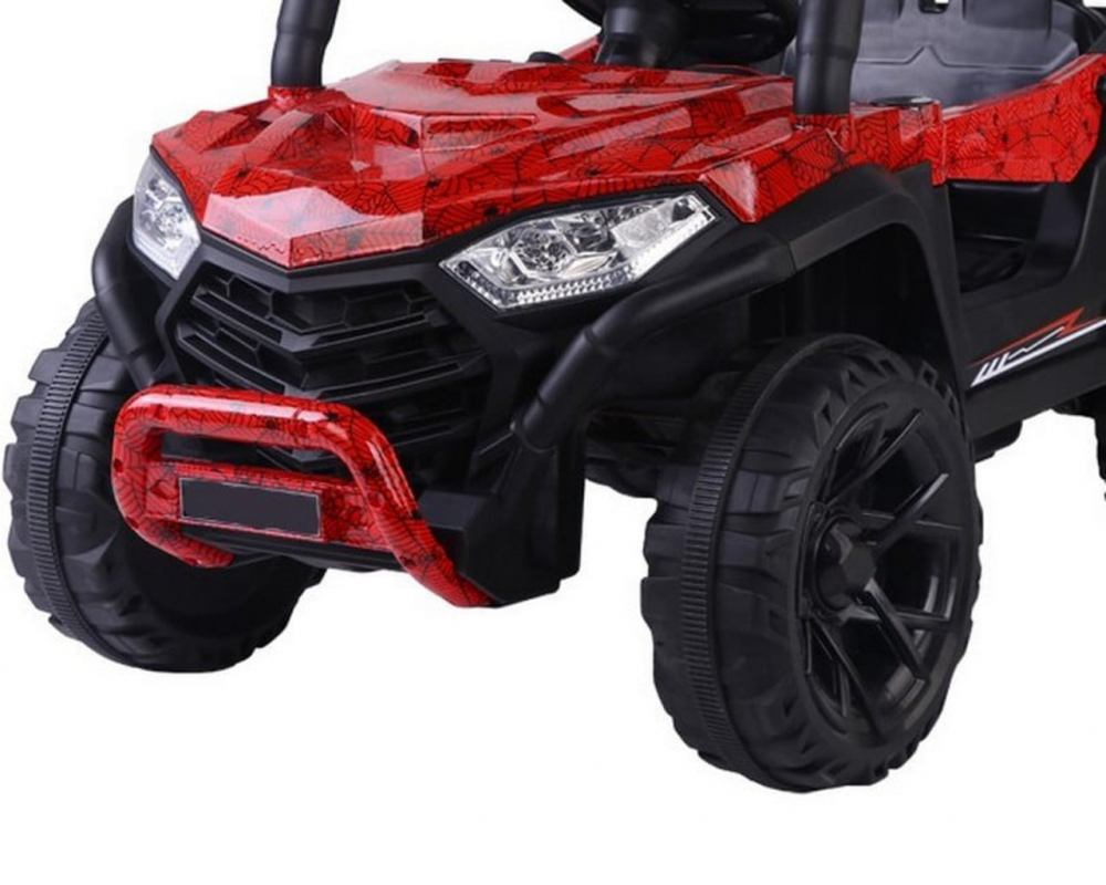 Masinuta electrica pentru copii Novokids Buggy Mini UTV cu faruri luminoase, telecomanda, 3-6 ani , max 30 kg, 3 viteze, model Offroad Rosu Camuflaj - 1