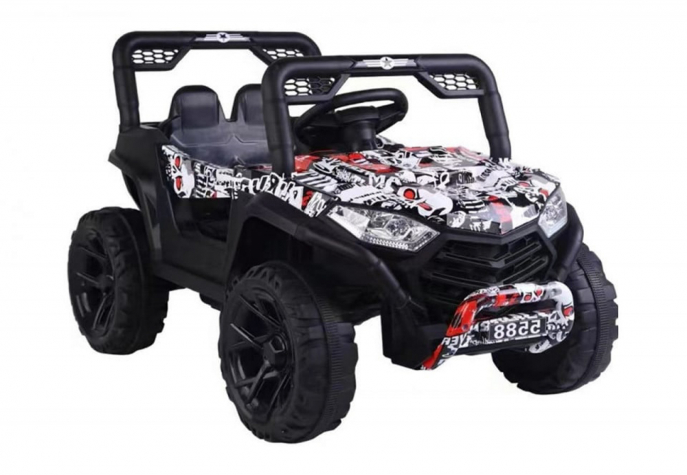 Masinuta electrica pentru copii Novokids Buggy Mini UTV cu faruri luminoase, telecomanda, 3-6 ani , max 30 kg, 3 viteze, model Offroad Alb - 2