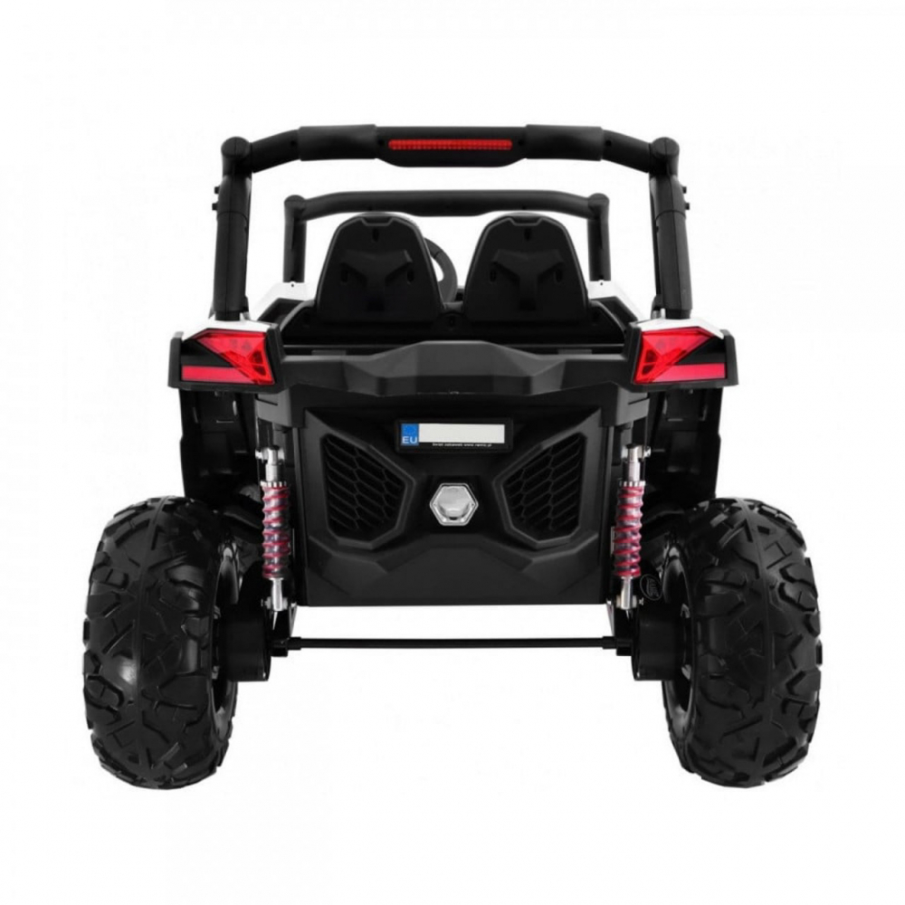 Masinuta electrica pentru copii Novokids Buggy UTV, 2 locuri, faruri luminoase, roti din cauciuc EVA, max 50 kg , 2 baterii de 12V, Mp3USB, 2 viteze, model Offroad, AlbNegru - 2