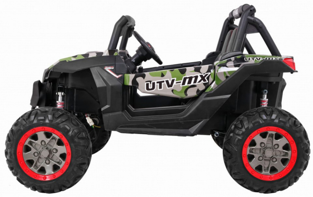 Masinuta electrica pentru copii Novokids Buggy UTV, 2 locuri, faruri luminoase, roti din cauciuc EVA, max 50 kg , 2 baterii de 12V, Mp3USB, 2 viteze, model Offroad, Camouflage - 2