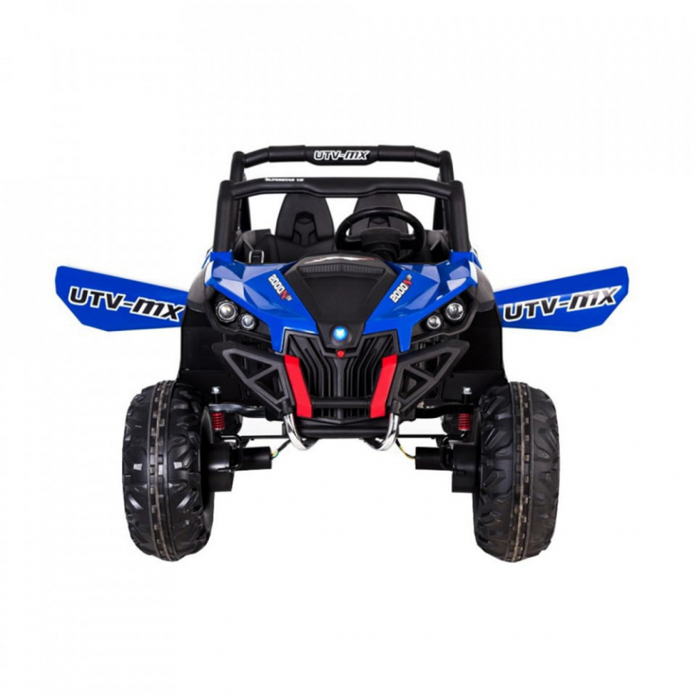 Masinuta electrica pentru copii Novokids Buggy UTV, 2 locuri, faruri luminoase, roti din cauciuc EVA, max 50 kg , 2 baterii de 12V, Mp3USB, 2 viteze, model Offroad, AlbastruNegru - 2