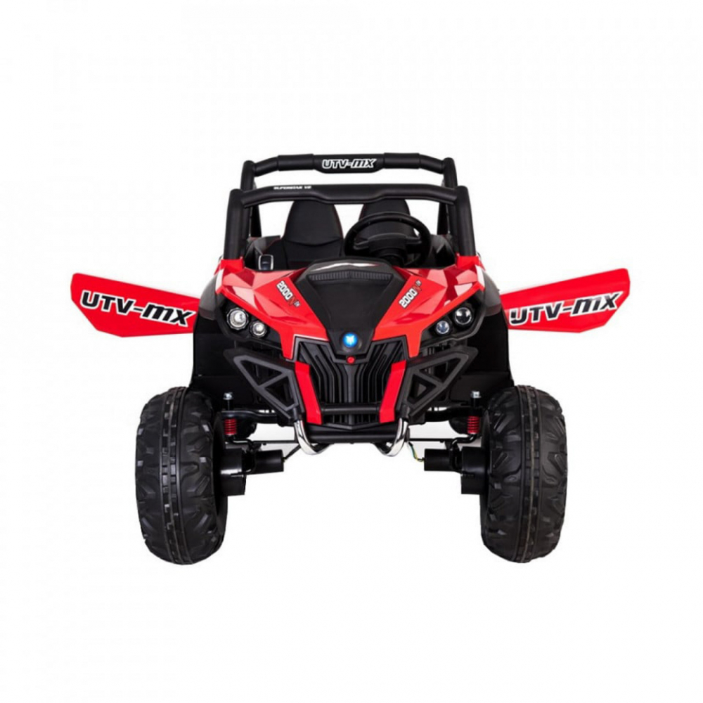Masinuta electrica pentru copii Novokids Buggy UTV, 2 locuri, faruri luminoase, roti din cauciuc EVA, max 50 kg , 2 baterii de 12V, Mp3USB, 2 viteze, model Offroad, RosuNegru - 2