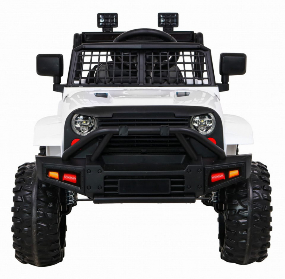 Masinuta electrica pentru copii Novokids Dark Knight Jeep PRO Alb, Max 30 kg, melodii si lumini, 12V, 2 viteze - 1