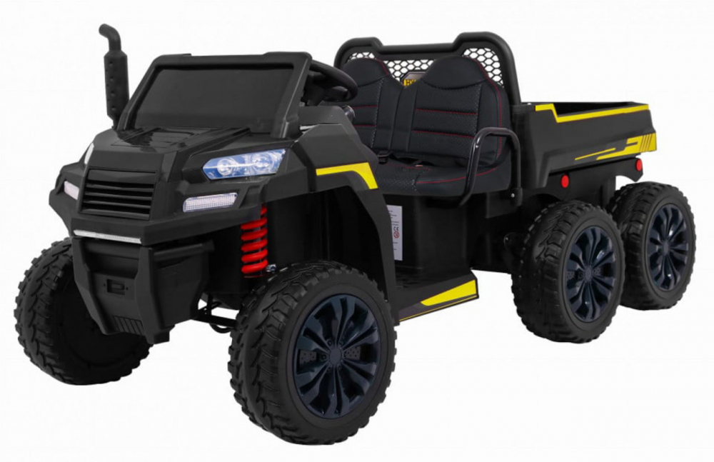 Masinuta electrica pentru copii Novokids Farmer Beast Buggy Negru, 6 roti, 2 locuri, remorca si faruri luminoase, roti din cauciuc EVA, max 60 kg, 24V - 3