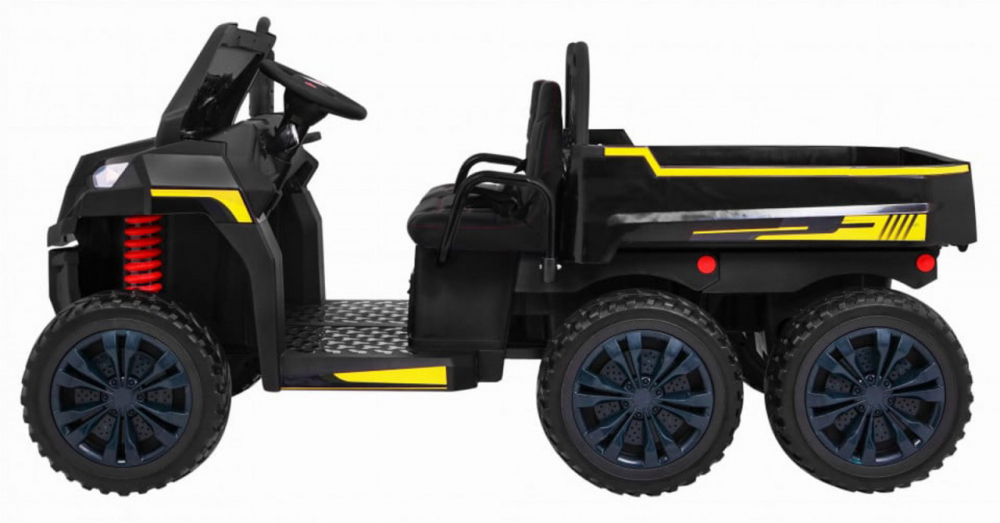 Masinuta electrica pentru copii Novokids Farmer Beast Buggy Negru, 6 roti, 2 locuri, remorca si faruri luminoase, roti din cauciuc EVA, max 60 kg, 24V - 1