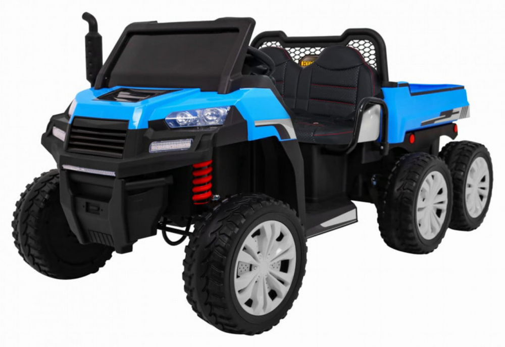Masinuta electrica pentru copii Novokids Farmer Beast Buggy Albastru, 6 roti, 2 locuri, remorca si faruri luminoase, roti din cauciuc EVA, max 60 kg, 24V - 3